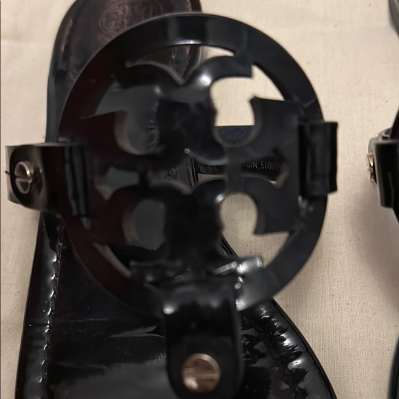 Tory Burch Women's Patent Leather Black Miller Sandals - Picture 6 of 10